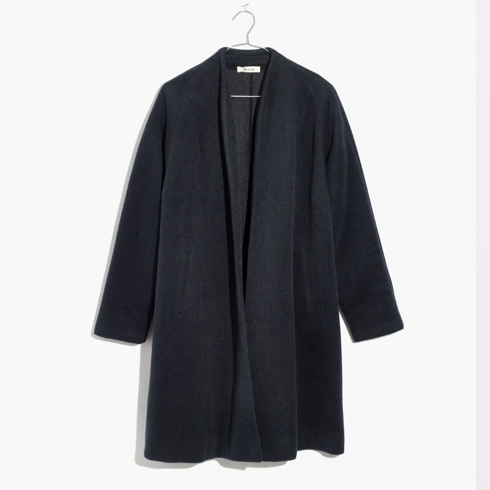 Madewell Stanza Herringbone Coat in  Black & Gray XL - Picture 2 of 2
